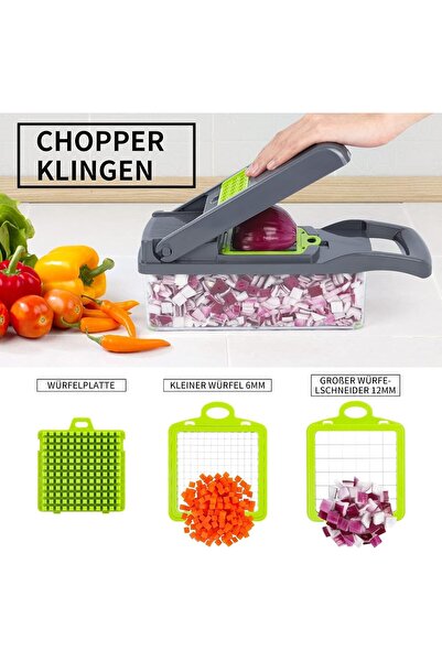 Generic Vegetable Chopper & Mandoline Slicer with Stainless Steel Blades, Mul...