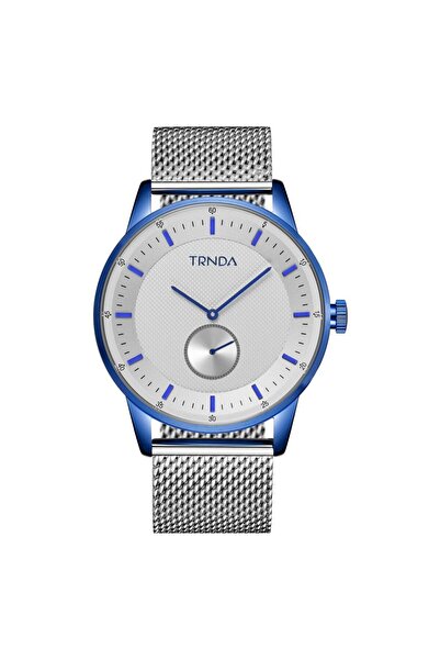 TRNDA Men's Stainless Steel Blue Watch, Silver Mesh Band | Trnda-Bl43