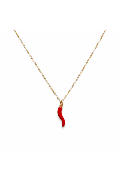 Venus Design Steel Italian Horn (Pepper) Luck Necklace