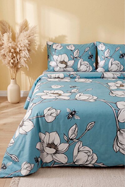 Rivaİstanbul Blue Elora Double Duvet Cover Set – 4 Pieces