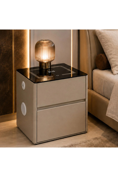 MiLi Smart nightstand with lighting and sound system in a luxurious design (b...