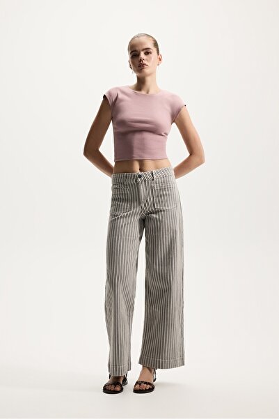 LEFTIES Çizgili culotte pantolon