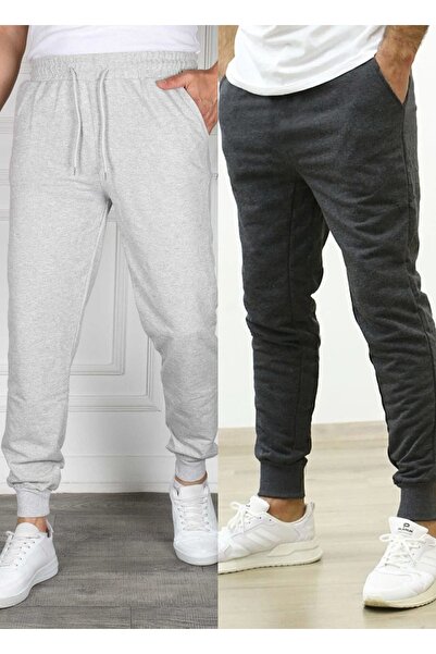 TORUK MAKTO Set of 2 Unisex Ribbed Leg Sweatpants Jogger Comfortable Fit Dail...
