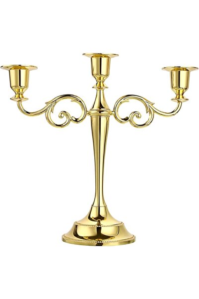 OwnMy 3 Arms Metal Candelabra Candlestick Silver European Elegant Candle Hold...
