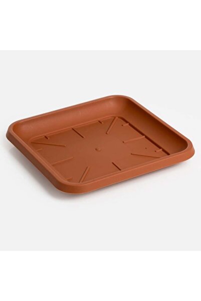 BAMI NETWORK Farfurie patrata ghiveci flori plastic teracota 19,5x19,5cm