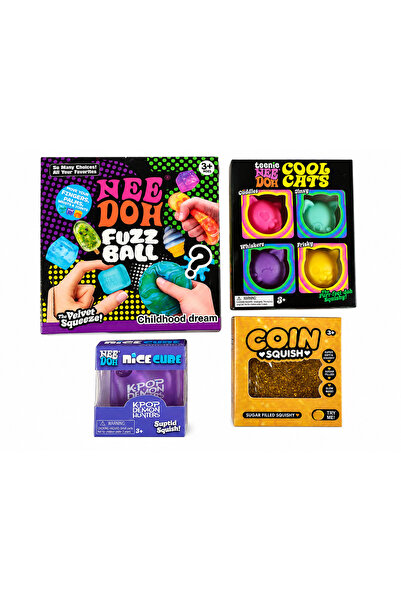 GeoMateX Set NeeDoh – Calendar de Advent + Squishy cu monede + Pisici cool + ...