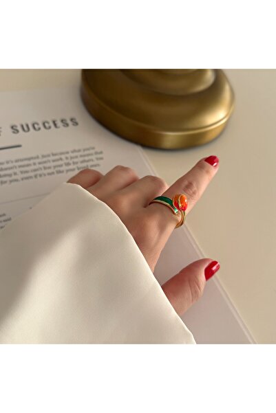 Alice İsstanbul Orange Tulip Ring