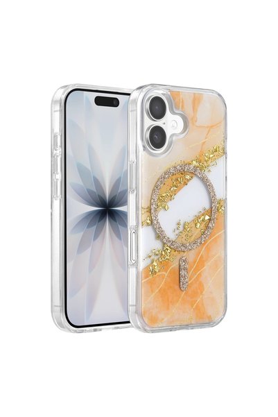ArkhenX غطاء Onegif Apple iPhone 16 Lotus Silvery Magsafe - برتقالي