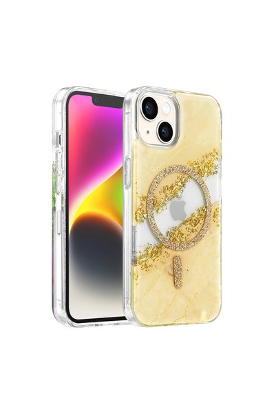 Generic Brand Onegif apple iphone 15 lotus glitter magsafe case - silver