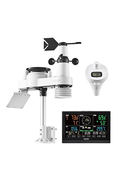 VEVOR Statie metereologica 8 in 1, senzor exterior Wi-Fi, temperatura, umidit...