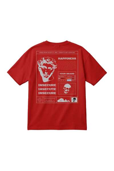 barsde Happiness Printed Oversize Unisex T-Shirt – Streetwear, 100% Cotton