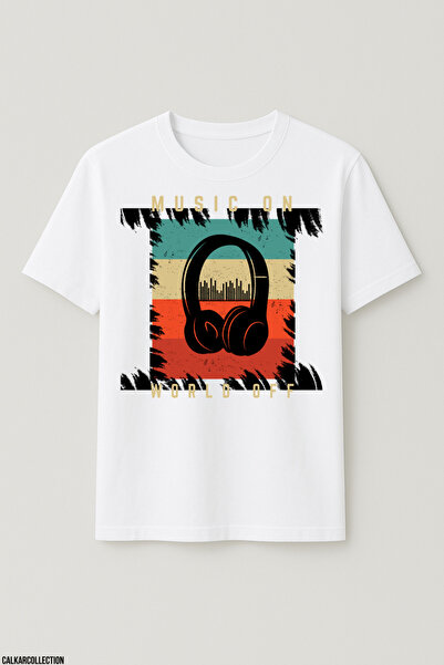 CALKARCOLLECTION Unisex Oversize Headphone Mood Tshirt