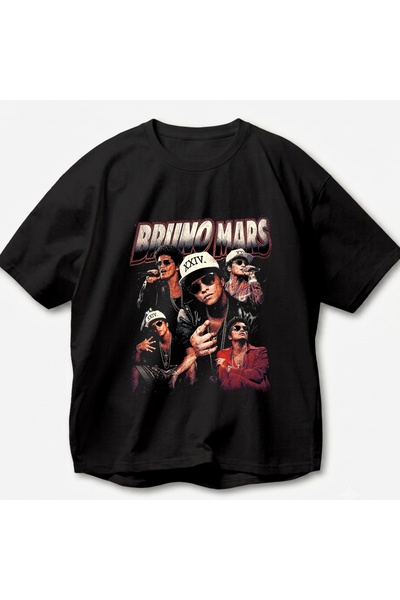 SVART WEAR Bruno Mars Printed Vintage Y2K Retro Unisex Oversize 100% Cotton T...