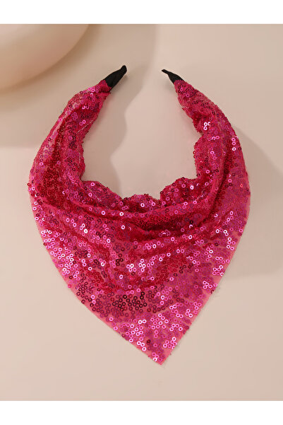 Take Two By Styli Girls Dark Pink Sequin Headband