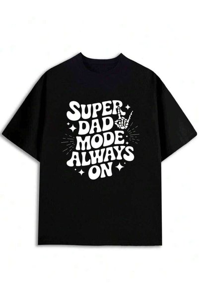 21JNRY Men Super Dad Mode Graphic Print T Shirt