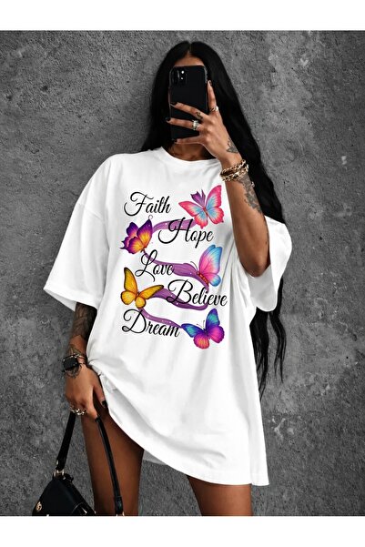 Generic Brand Colorful Butterflies with Inspirational Words,women's t-shirt,1...