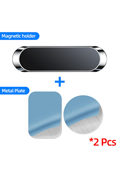 Choice1 Silver Magnetic Car Phone Holder Rotatable Mini Strip Shape Stand Met...