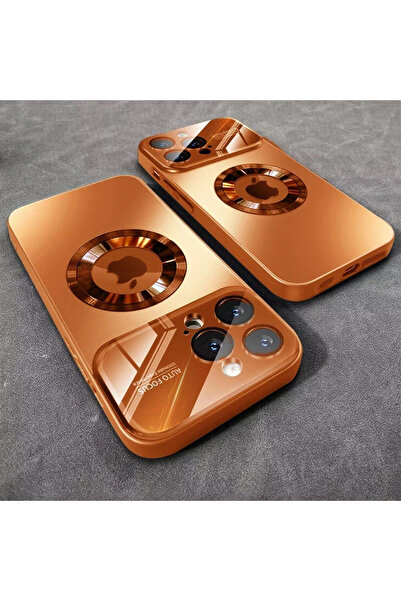 Choice19 iPhone17 Pro Orange Luxury Titanium Metallic Color Magnetic Phone Ca...