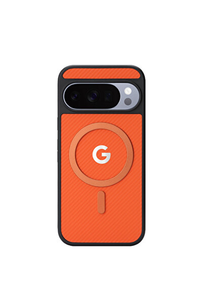 Choice32 For Pixel 10 Pro Orange High End Carbon Fiber Texture Leather Phone ...