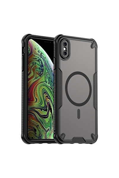 Choice7 iPhone X black Magnetic Luxury Matte Translucent Armor Shockproof Pho...