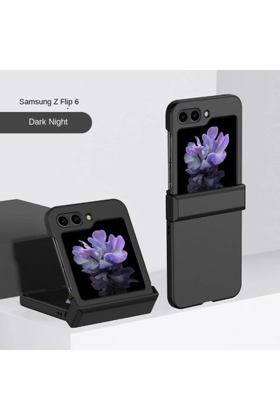 Choice9 غطاء هاتف صلب أسود بملمس جلدي لسامسونج جالاكسي Z Flip 8 7 6 5 4 3 Fli...