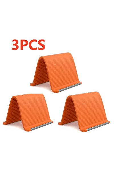 choice2 3PCS Orange 3/1PCS Flexible Foldable Silicone Phone Holder Portable A...