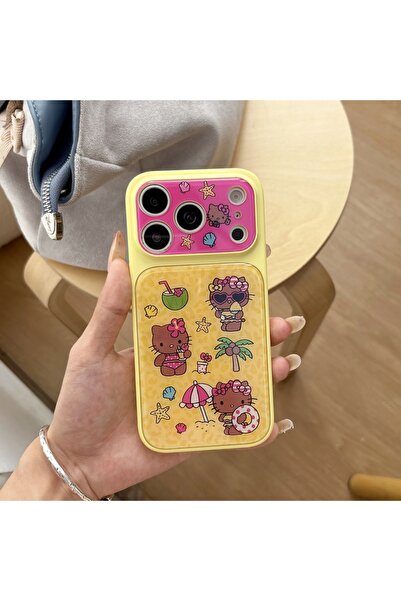 Choice4 iPhone 16 Pro Yellow Cute Black Skin Sanrio Hello Kitty Cartoon Phone...