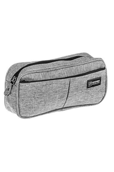 Zâna Casei Penar Negru Gri cu 3 fermoare 23x6x10cm