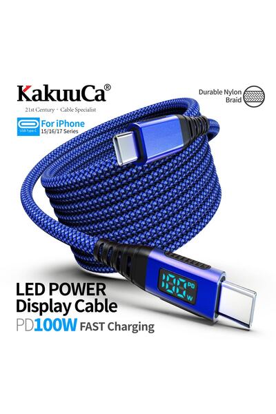 Choice6 كابل شحن سريع USB-C أزرق بطول 3 متر، سرعة 480 ميجابت في الثانية، معتم...
