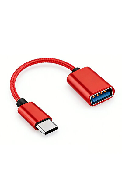 Choice 1pc red Type-C to USB OTG Adapter Red Black Dual Color, Plug & Play Co...