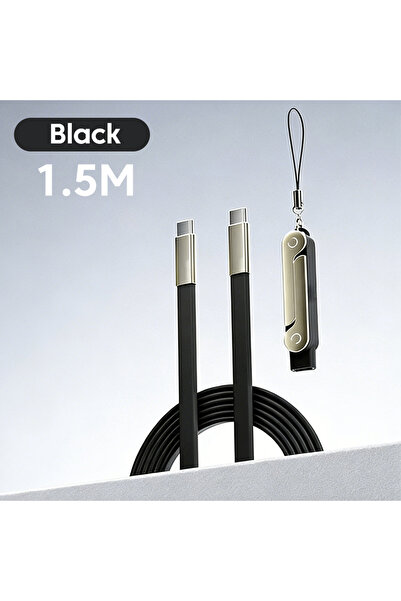Choice1 1.5M Black 240W 2-in-1 USB C To Type C Fast Charging Foldable Bracket...