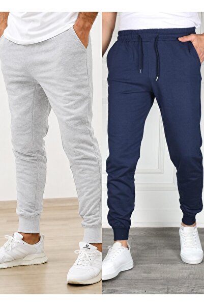 TORUK MAKTO Set of 2 Unisex Ribbed Leg Sweatpants Jogger Comfortable Fit Dail...