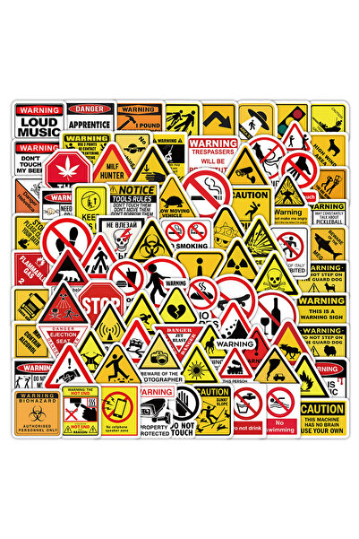 choice2 100pcs random 60/100Pcs Warning Sign Sealing Stickers DIY Stickers Sc...