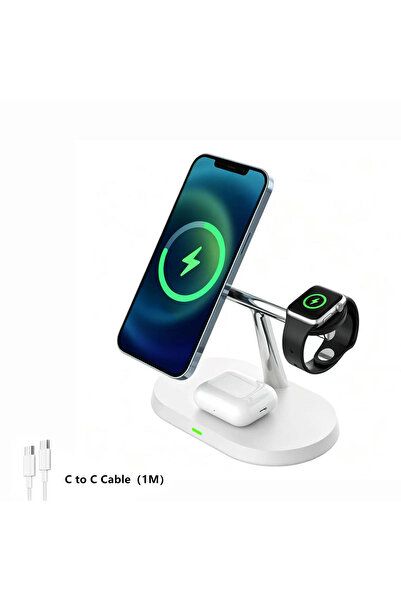 Choice1 White 3 in 1 Magnetic Wireless Charger Stand for Magsafe iPhone 16/15...