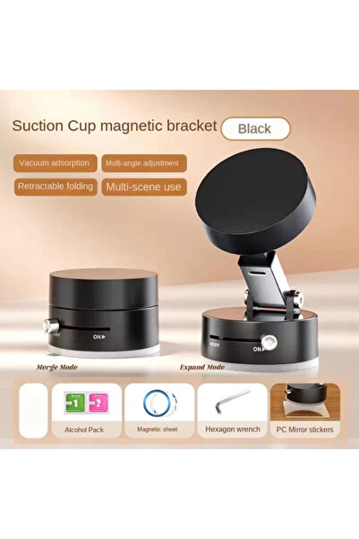 Choice1 Black Double Sided Vacuum Magnetic Suction Folding Swivel Stand Lazy ...