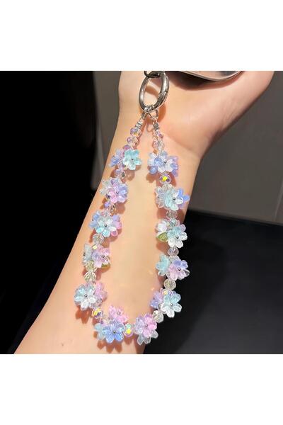 Choice3 A Gradient Crystal Flower Mobile Phone Chain Anti Loss Wrist Strap Gi...