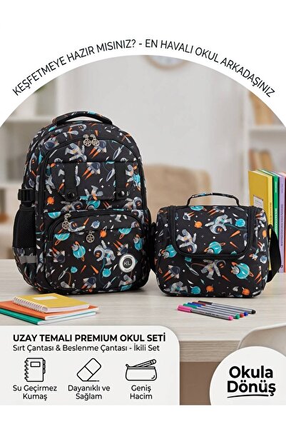 tüftürük Space Themed Premium School Bag Set