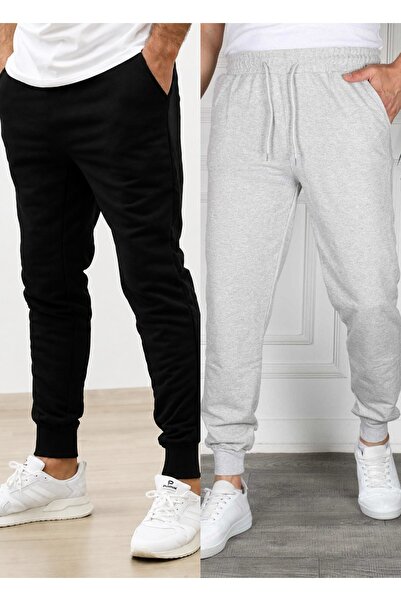 TORUK MAKTO Set de 2 pantaloni de trening unisex cu tiv cu nervuri Jogger, cu...