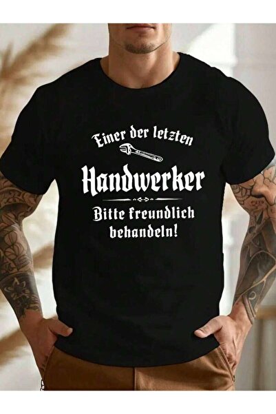 29CUN Men's Fun German Pleated Design T-Shirt, Textured Pleat Effect Print, U...