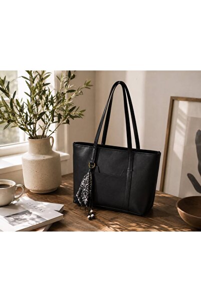 MENUSE ÇANTA Women's Scarf-Zipper Shopper Hand and Shoulder Bag
