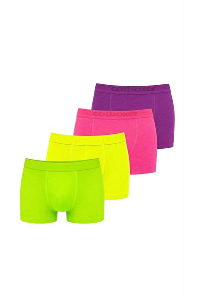 COTBOXER Classic Modal 4-Pack 4 Colors / Neon Green-Neon Yellow-Fuchsia-Purple