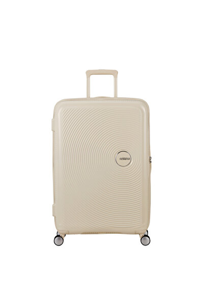 American Tourister Soundbox Krem 77/28 Körüklü Büyük Boy Sert Valiz