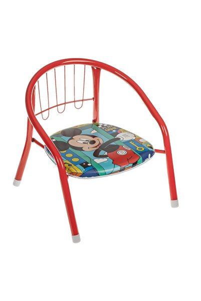 Zâna Casei Scaun metalic roșu cu model Mickey Mouse pentru copii 36x35x36cm