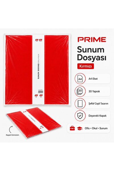 Noki PRIME Serisi A4 Sunum Dosyası 30 Yaprak Şeffaf Cepli Display Book – Renk...