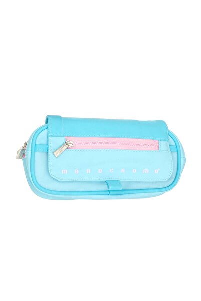 Monocrom Monochrome Two Compartment Pu Pencil Case Blue 271552