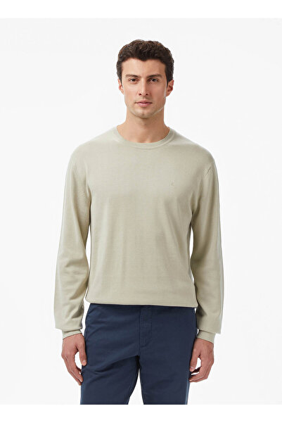 Calvin Klein Taş Erkek Bisiklet Yaka Kazak LV040BM343P4P_LS SUPIMA COTTON CRE