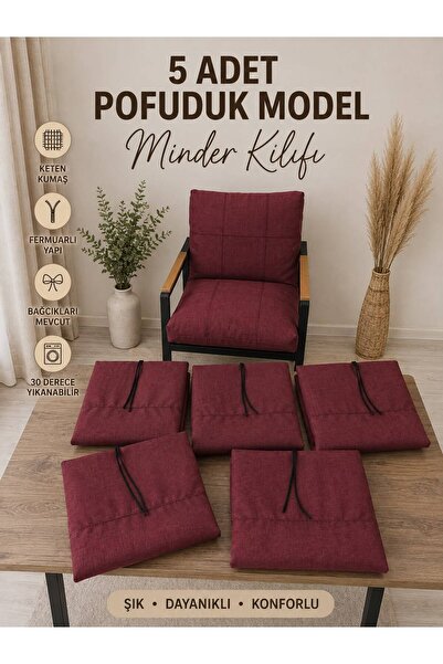 HouseART 5 Adet , Pofuduk Model , Minder Kılıfı ,Koruyucu Kılıf , Bahçe,Balko...