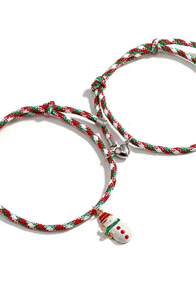 VeeShop Set 2 bratari BFF de Craciun, pentru prieteni sau cupluri, cu magnet,...