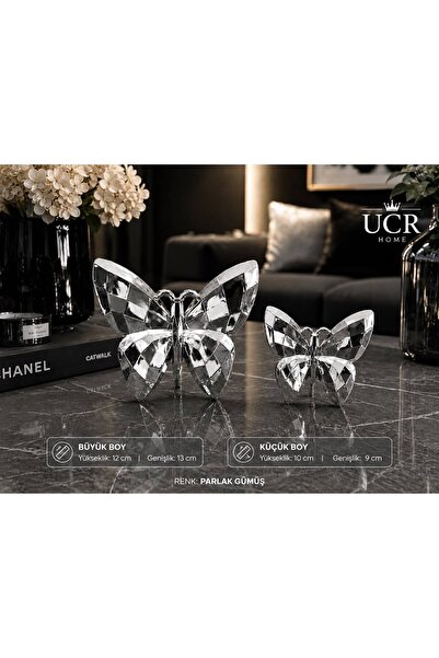 UCR HOME Kelebek Biblo Dekoratif Obje 2 li Set Hediyelik Aksesuar