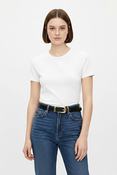 Efnaz style Women's Oval Buckle Belt Black